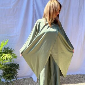 Abaya Satinée 2 Pièces en Soie