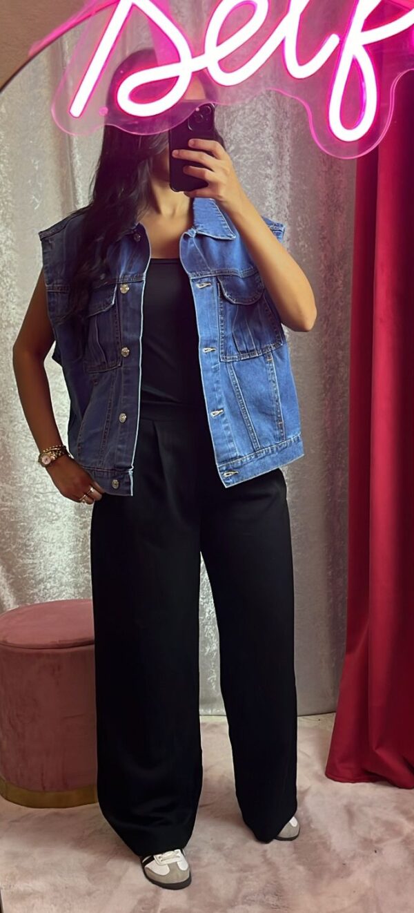 VESTE EN JEANS SANS MANCHE OVERSIZE