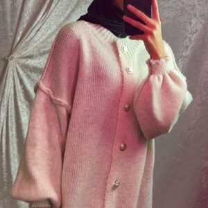 MAXI PULL GILET ECRU