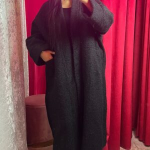 MANTEAU DOUDOU NOIR OVER SIZE