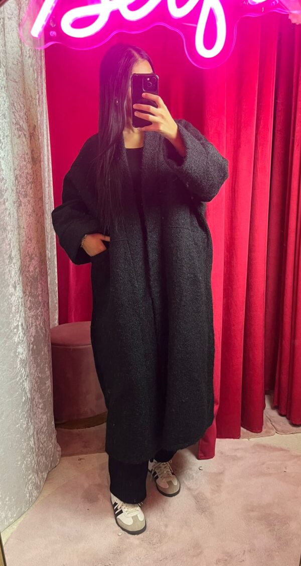 MANTEAU DOUDOU NOIR OVER SIZE