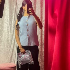 GILET SANS MANCHE BLEU CIEL