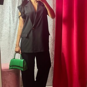 BLAZER SANS MANCHE NOIR