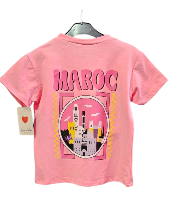 T-SHIRT MAROC ROSE UNISEXE