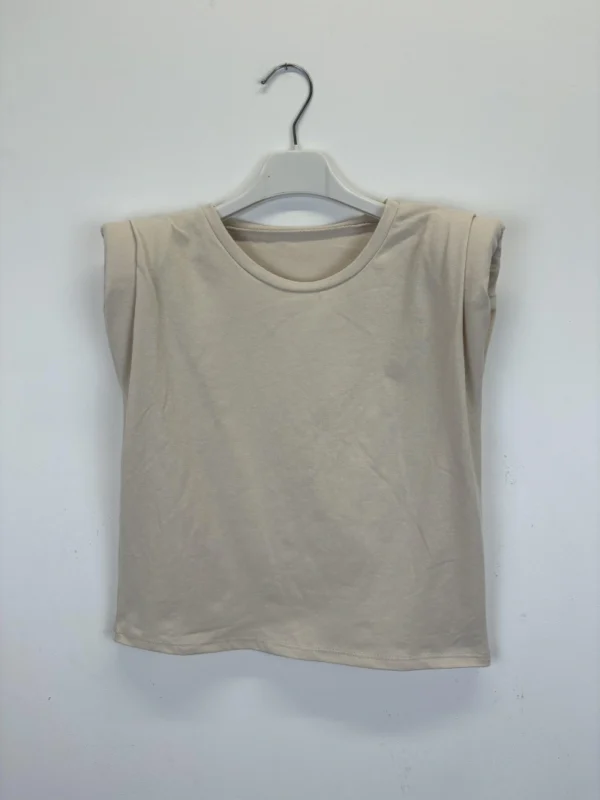 TOP BEIGE AVEC EPAULETTES