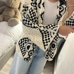 GILET CROCHET NOIR