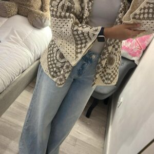 GILET CROCHET TAUPE