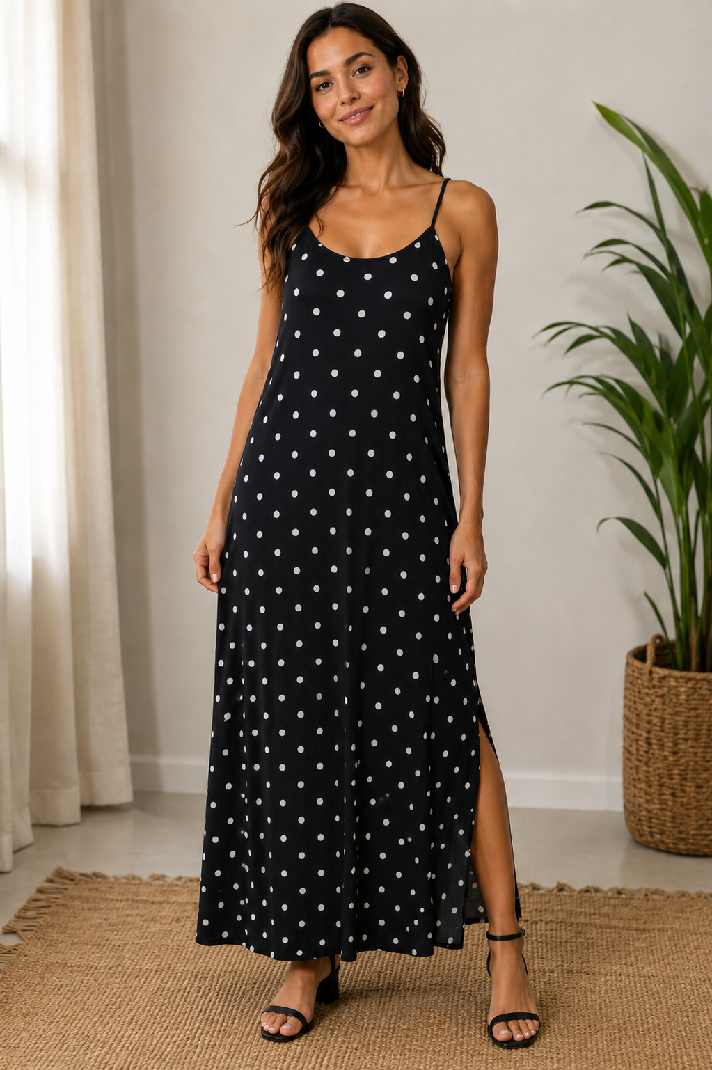 ROBE A POIS NOIRE